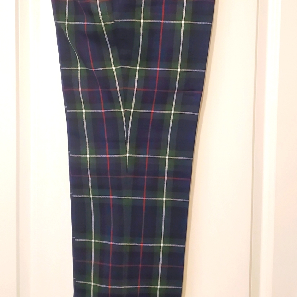 Paisley & Gray Slim Fit Suit Separates Pants, Green Tartan Plaid